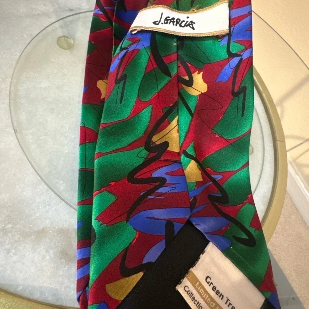 J. Garcia “Green Tree” Abstract Silk Tie – Jerry Garcia Artwork Limited Ed Art
